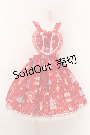 画像: Angelic Pretty / magical etoileエプロン風スカート - アカ O-25-02-27-1057-AP-SK-OW-OS
