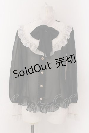 画像: Angelic Pretty / シフォン切替ピンタックブラウス  クロ×シロ O-25-02-27-1063-AP-BL-IG-OS