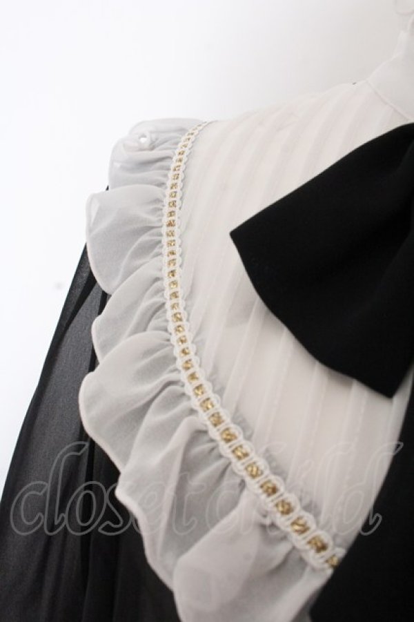 画像2: Angelic Pretty / シフォン切替ピンタックブラウス  クロ×シロ O-25-02-27-1063-AP-BL-IG-OS (2)