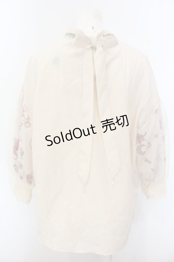 画像3: axes femme / ミュシャ チュール袖ブラウス  オフ O-25-02-27-1086-AX-BL-AS-ZT508 (3)