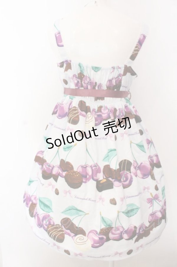 画像3: 【SALE】（海外ロリィタブランド）Diamond Honey / チョコレートチェリージャンパースカート  サックス×パープル O-25-02-27-1091-LO-OP-IG-ZT024 (3)