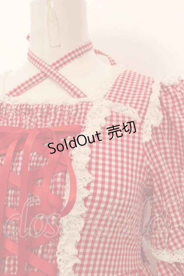 画像3: BABY,THE STARS SHINE BRIGHT / ギンガムチェック巻きバラドールワンピースセット  えんじ O-25-02-27-1015-BA-OP-IG-OS (3)