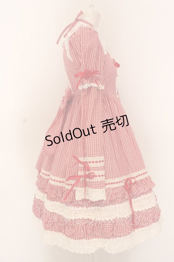 画像4: BABY,THE STARS SHINE BRIGHT / ギンガムチェック巻きバラドールワンピースセット  えんじ O-25-02-27-1015-BA-OP-IG-OS (4)
