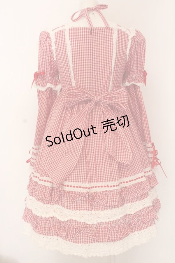 画像5: BABY,THE STARS SHINE BRIGHT / ギンガムチェック巻きバラドールワンピースセット  えんじ O-25-02-27-1015-BA-OP-IG-OS (5)