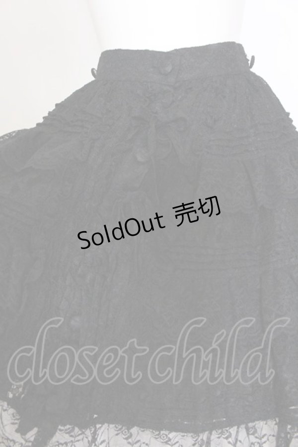 画像2: metamorphose / 総レースティアードリボンスカート  クロ O-25-02-27-1019-ME-SK-OW-OS (2)