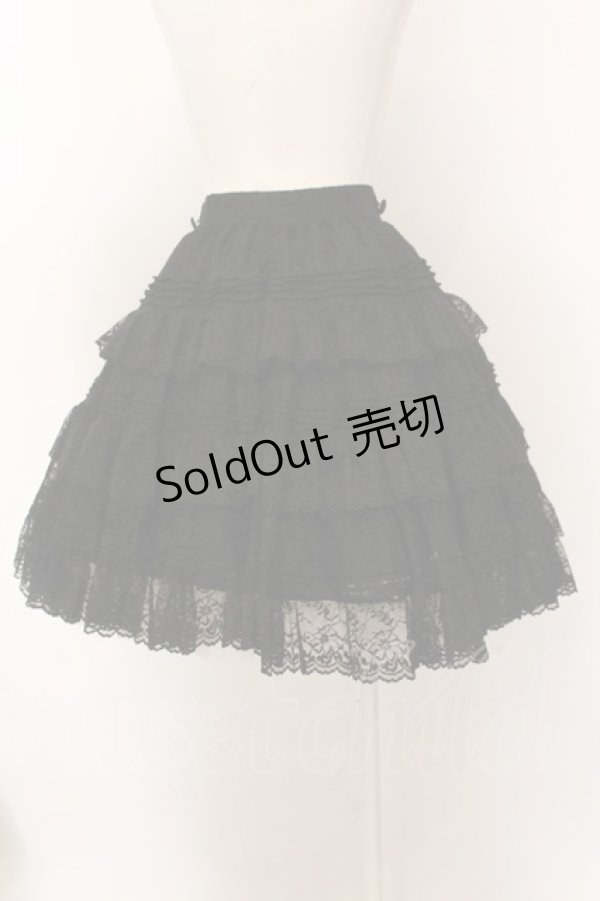 画像3: metamorphose / 総レースティアードリボンスカート  クロ O-25-02-27-1019-ME-SK-OW-OS (3)