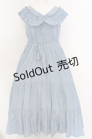 画像: Physical Drop / 衿付きティアードジャンパースカート  サックス O-25-02-27-1022-LO-OP-OW-OS