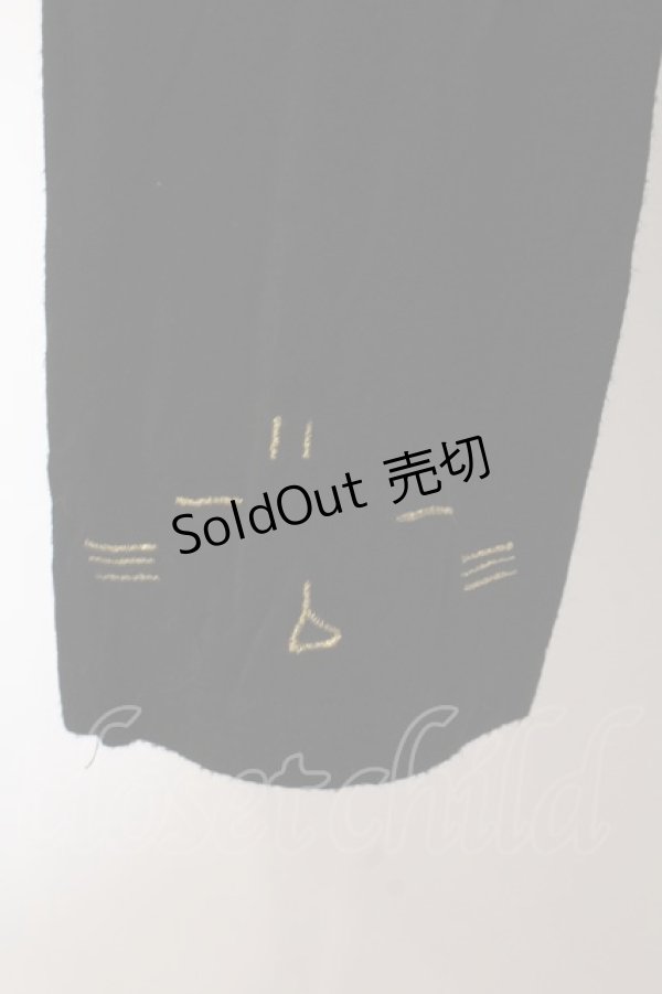 画像2: MINT NeKO / 落書きボーダープリントカットソー  ブラック×ブルー O-25-02-27-018-HN-TO-IG-OS (2)