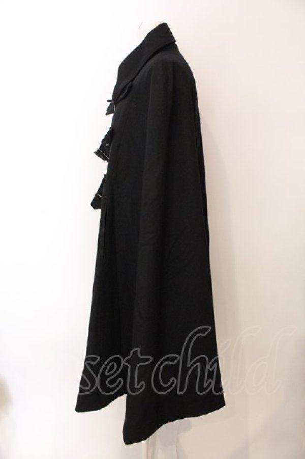 画像3: BPN FOR MEN / ベルテッドロングマント M ブラック O-25-02-27-025-GO-CO-IG-C056 (3)