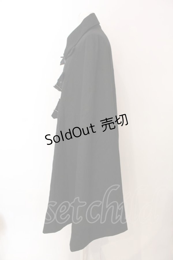 画像3: BPN FOR MEN / ベルテッドロングマント M ブラック O-25-02-27-025-GO-CO-IG-ZT-C056 (3)