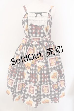 画像: axes femme kawaii / ベアズベーカリー柄ジャンスカ M クロ O-25-02-28-031-AX-OP-IG-OS