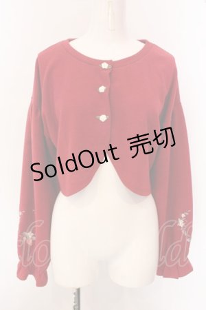 画像: axes femme / ストロベリー刺繍ボレロ F アカ O-25-02-28-036-AX-TO-IG-OS