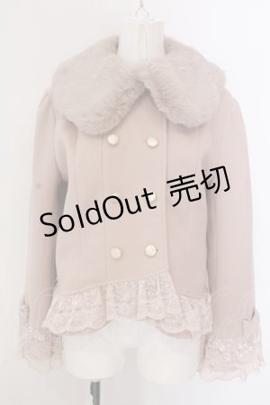画像: axes femme / 裾レースショートコート M ピンク O-25-02-28-045-AX-CO-OW-OS