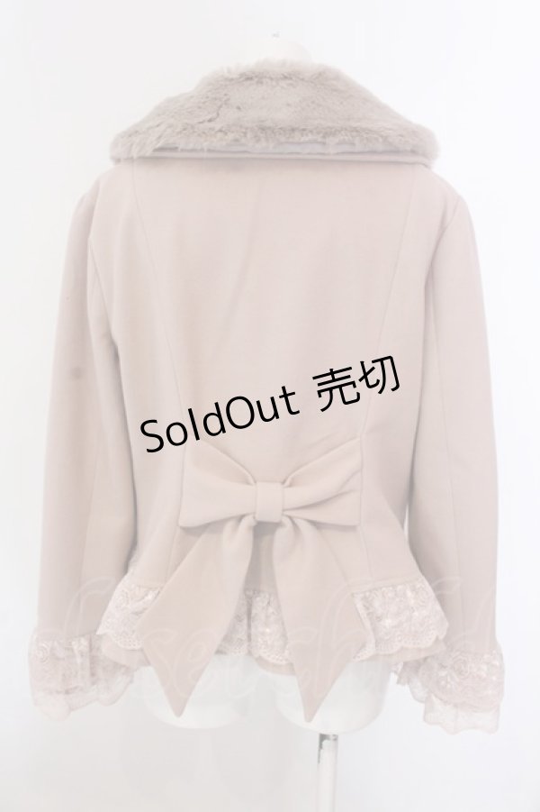 画像4: axes femme / 裾レースショートコート M ピンク O-25-02-28-045-AX-CO-OW-OS (4)