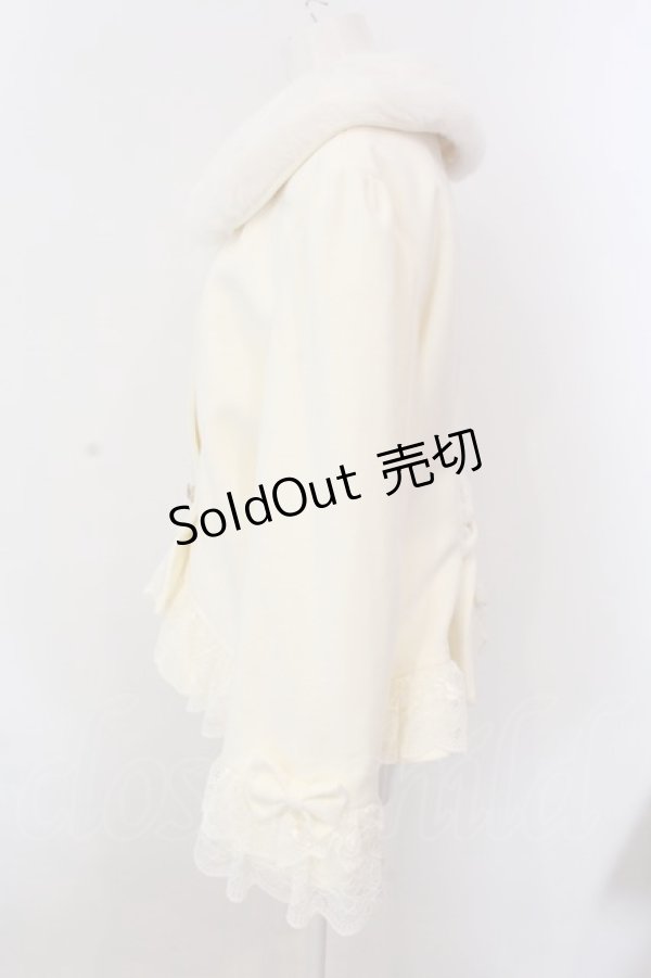 画像3: axes femme / 裾レースショートコート M キナリ O-25-02-28-046-AX-CO-OW-OS (3)