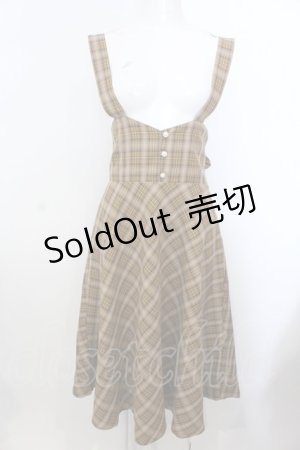 画像: F i.n.t / バックリボンサスペンダースカート F ブラウン O-25-02-28-1033-CA-SK-OW-ZT203