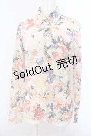 画像: GADGET GROW / 水彩フラワーボタンダウンシャツ M ベージュｘマルチ O-25-02-28-1036-GO-BL-YM-ZY