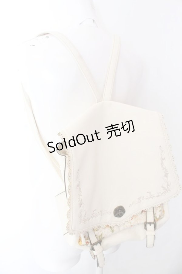 画像1: axes femme / フラワー切り替えリュック  キナリ O-25-02-28-1038-AX-BG-OW-OS (1)