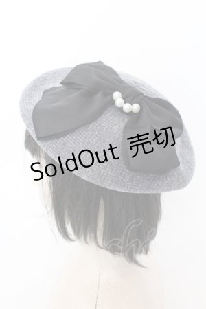 画像: axes femme / リボン付きモールニットベレー  グレー O-25-02-28-1041-AX-AC-IG-OS