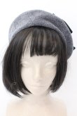 画像2: axes femme / リボン付きモールニットベレー  グレー O-25-02-28-1041-AX-AC-IG-OS (2)
