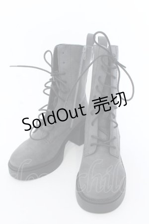画像: YOSUKE / レースアップブーツ 37（約23.5cm） グレー O-25-02-28-1045-PU-SH-IG-OS