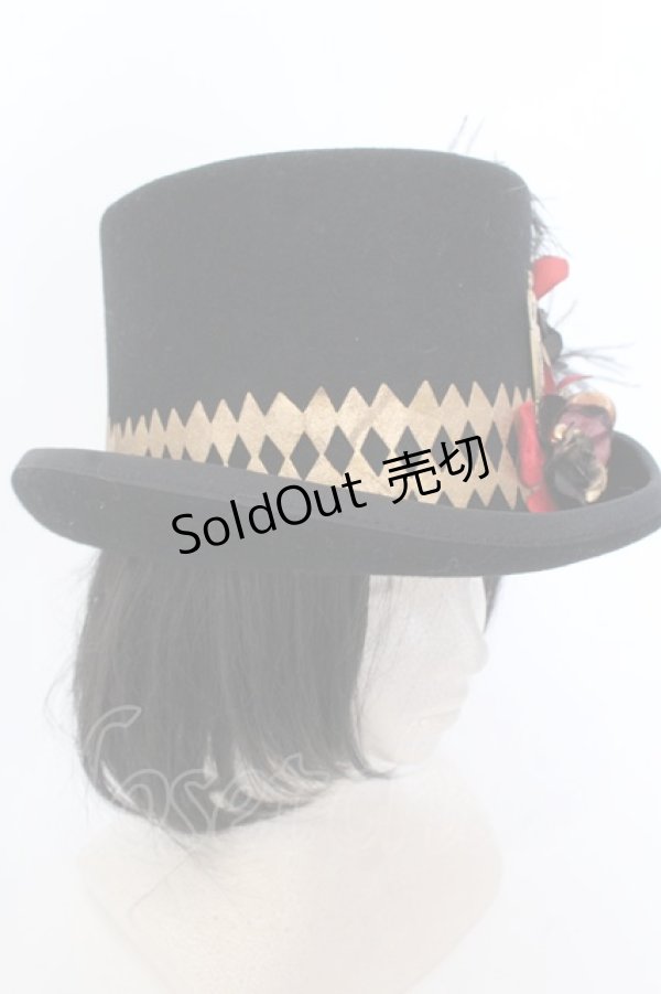 画像2: 【SALE】corgi-corgi / 羽とエンブレム飾りのトップハット  ブラック O-25-05-30-1089-GO-AC-OW-ZT087 (2)