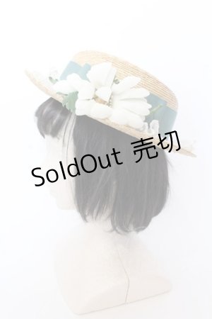 画像: Emily Temple cute / Margueriteストローハット  ナチュラル×グリーン O-25-02-28-1050-ET-AC-OW-OS