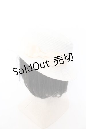 画像: m petit by misako / リボンカンカン帽 57.5ｃｍ キナリ O-25-02-28-1052-LO-AC-OW-OS
