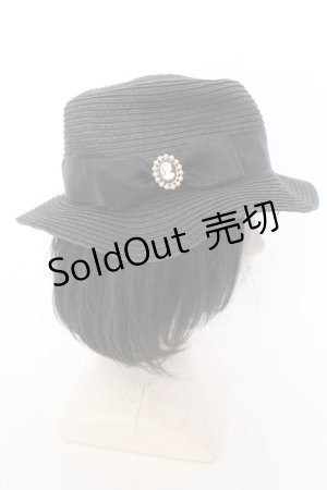 画像: m petit by misako / TT*AMチュールリボンカンカン帽　  クロ O-25-02-28-1054-LO-AC-IG-OS