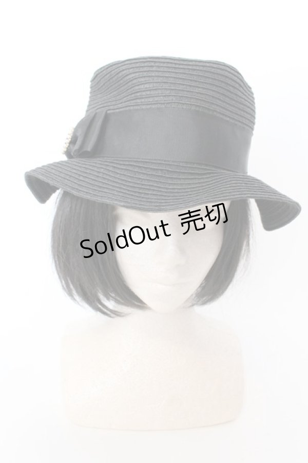 画像2: m petit by misako / TT*AMチュールリボンカンカン帽　  クロ O-25-02-28-1054-LO-AC-IG-OS (2)