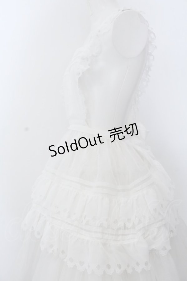 画像2: Wheat House / Wonderland Garden シフォンエプロン  シロ O-25-02-28-1001-LO-SK-OW-OS (2)