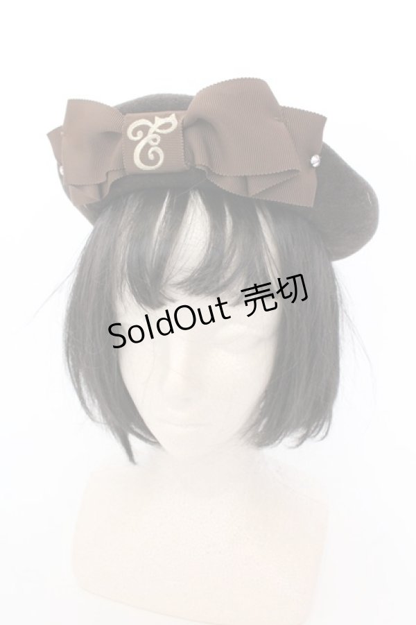 画像1: Enchantlic Enchantilly / Cat Earsロゴ刺繍ベレー帽  ブラウン O-25-02-28-1060-LO-AC-OW-OS (1)
