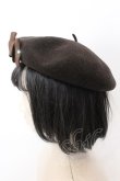 画像2: Enchantlic Enchantilly / Cat Earsロゴ刺繍ベレー帽  ブラウン O-25-02-28-1060-LO-AC-OW-OS (2)