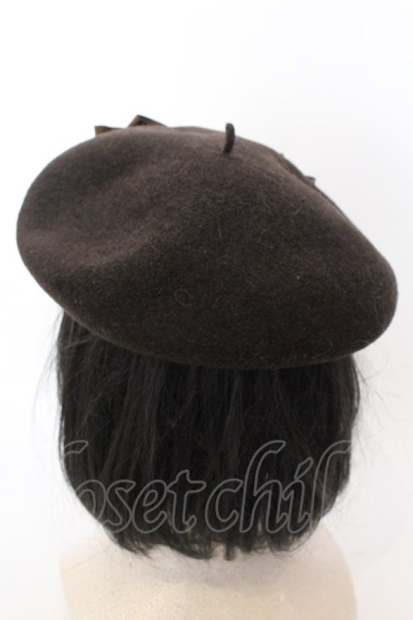 画像3: Enchantlic Enchantilly / Cat Earsロゴ刺繍ベレー帽  ブラウン O-25-02-28-1060-LO-AC-OW-OS (3)