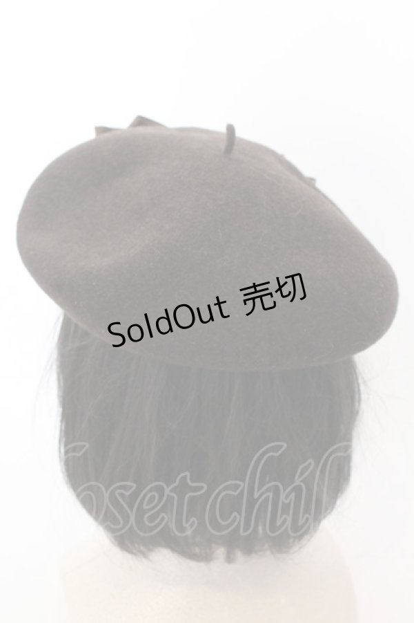 画像3: Enchantlic Enchantilly / Cat Earsロゴ刺繍ベレー帽  ブラウン O-25-02-28-1060-LO-AC-OW-OS (3)