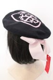 画像1: SUPER LOVERS / スカルマリンベレー帽  ブラック×ピンク O-25-02-28-1065-PU-AC-IG-OS (1)