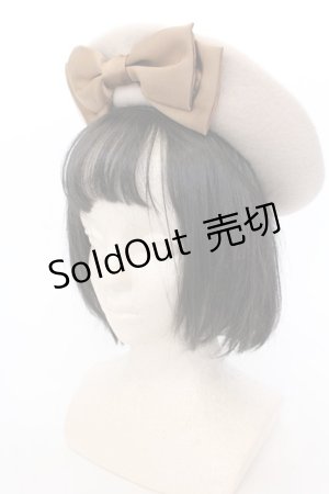 画像: 【SALE】Maison de FLEUR / マットサテンリボンフェルトベレー  ベージュ O-25-05-30-1084-LO-AC-IG-ZT437