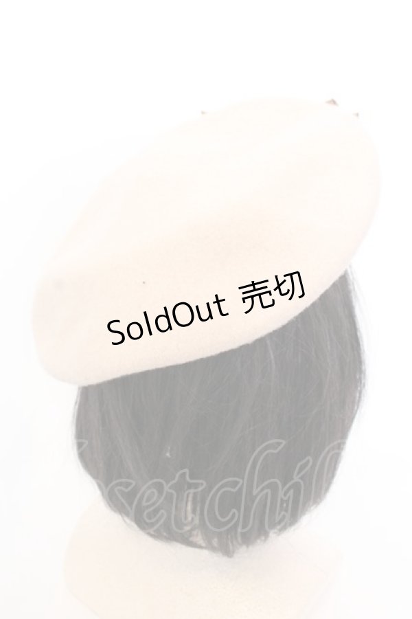 画像3: 【SALE】Maison de FLEUR / マットサテンリボンフェルトベレー  ベージュ O-25-05-30-1084-LO-AC-IG-ZT437 (3)