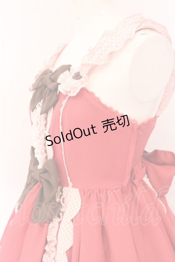 画像3: Angelic Pretty / Waffle Heartジャンパースカート（2022年）  アカ O-25-02-28-1012-AP-OP-OW-OS (3)