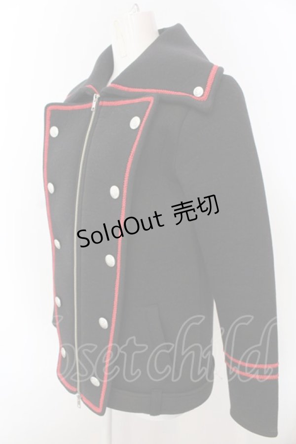 画像2: Deorart / ブレード配色ナポレオンジャケット M ブラック×レッド O-25-02-28-1015-PU-JA-OW-OS (2)