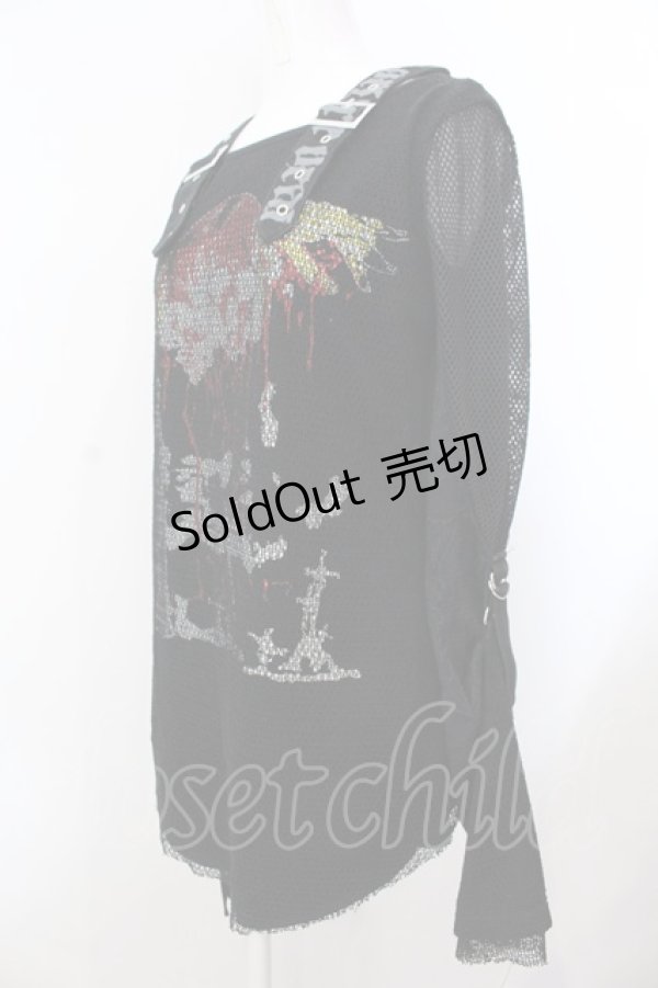 画像2: ICHIOKU / メッシュレイヤードオフショルトップス  ブラック O-25-02-28-1016-PU-TO-OW-OS (2)