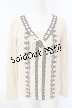 画像: axes femme / はしごレース使いプルオーバー M キナリ O-25-02-28-1022-AX-TO-OW-OS