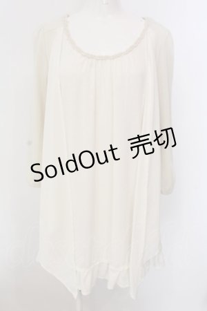 画像: axes femme / ドット切り替えニットチュニック M アイボリー O-25-02-28-007-AX-TO-IG-OS
