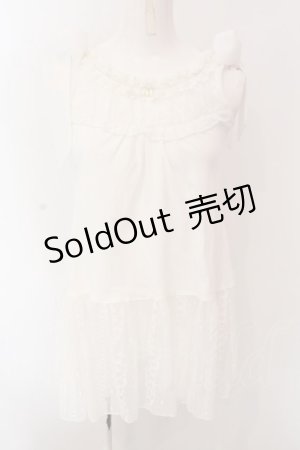 画像: axes femme / 肩リボンロングインナー F シロ O-25-02-28-060-AX-TO-OW-OS
