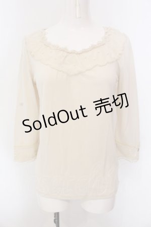 画像: axes femme / レースパール配色カットソー M アイボリー O-25-02-28-008-AX-TO-IG-OS