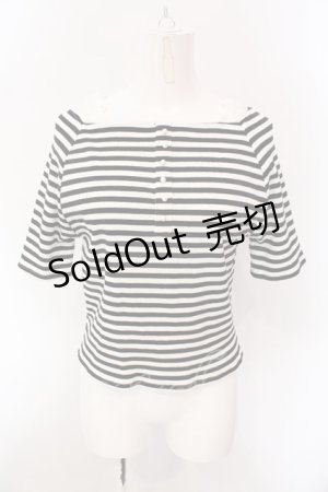 画像: axes femme / ショート丈リブトップス F クロ×シロ O-25-02-28-063-AX-TO-OW-OS