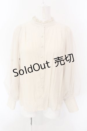 画像: axes femme / 袖チュールブラウス M キナリ O-25-02-28-067-AX-BL-OW-OS