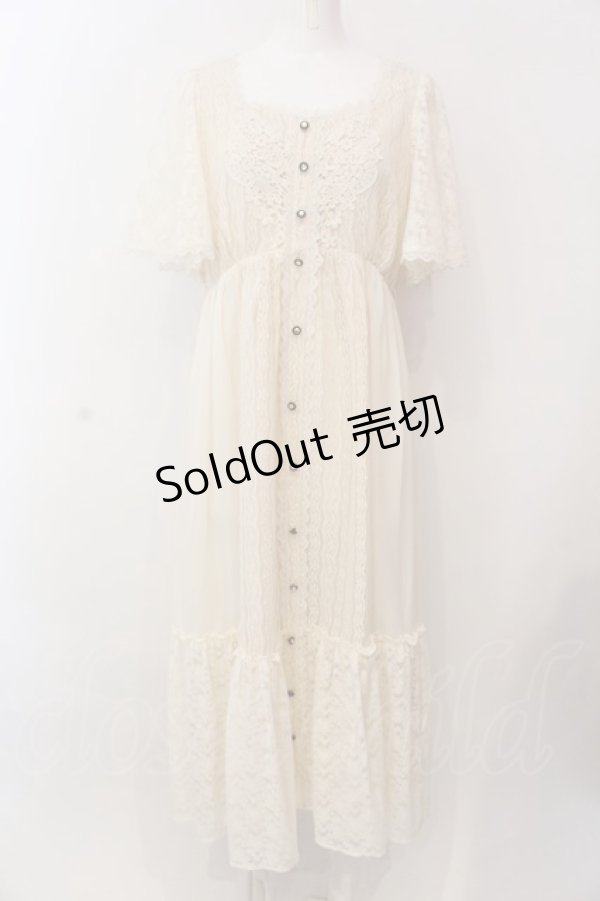 画像1: axes femme / レース×シフォンドレス風ワンピース F キナリ O-25-02-28-078-AX-OP-OW-OS (1)