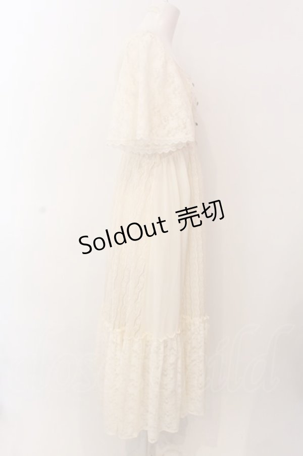 画像3: axes femme / レース×シフォンドレス風ワンピース F キナリ O-25-02-28-078-AX-OP-OW-OS (3)