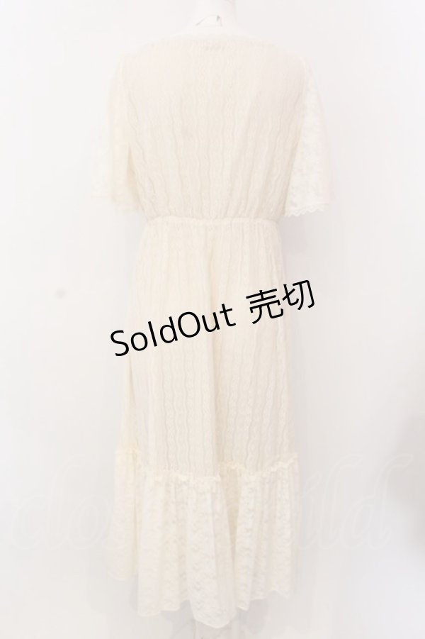 画像4: axes femme / レース×シフォンドレス風ワンピース F キナリ O-25-02-28-078-AX-OP-OW-OS (4)